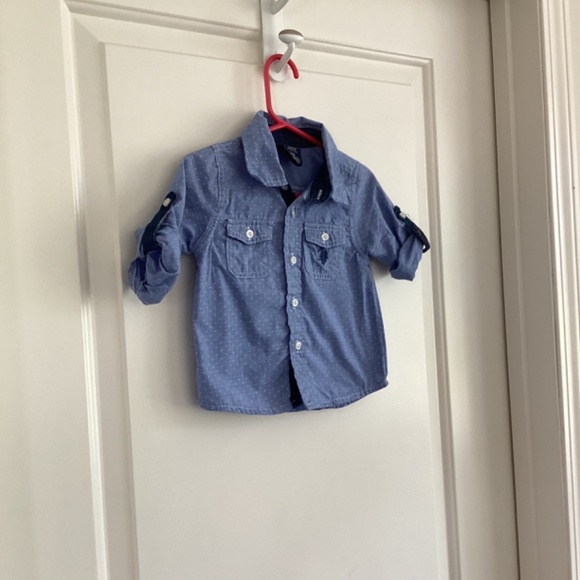 U.S. Polo Assn cotton blend button down dress shirt size 12m - Picture 2 of 3